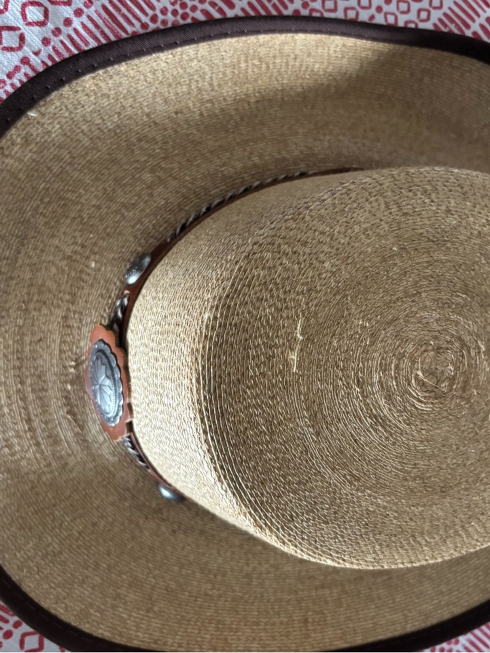 American Hatmakers Garland Palm Western Hat w Concho trim - Picture 11 of 13